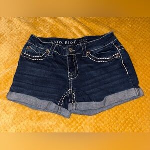 Knox Rose Dark Blue Jean Shorts